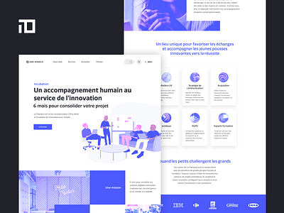 Incubation La Fabrique for Startup in Paris landing page landing page design