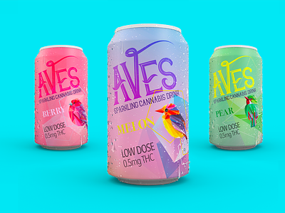 Aves Sparkling Cannabis Drink branding can cannabis branding cannabis design cannabis logo cannabis packaging design packaging
