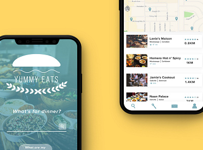 Yummy Eats app application dining eating food food app minimal mobile design mobile ui ui user experience user interface user interface design ux