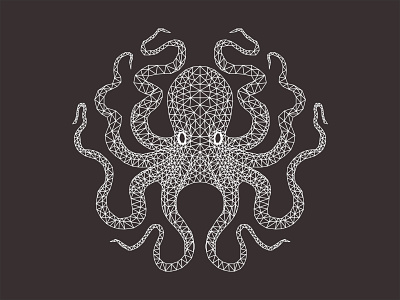 Polygon Octopus adobe design flat illustration illustrator ocean octopus polygon sea simple tshirt vector