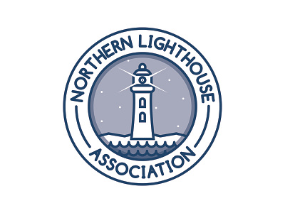Lighthouse Sticker blue flat icon illustration line simple sticker
