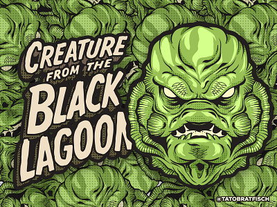 Creature from the Black Lagoon illustration moster photoshop vector art