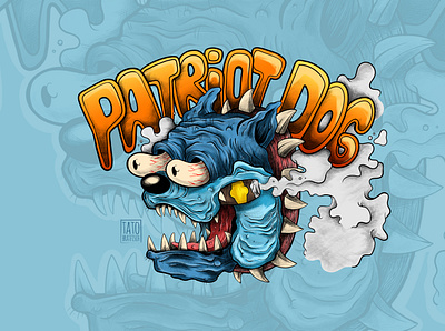 Patriot Dog T shirt stamp dog illustraion patriot photoshop