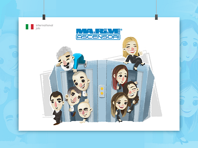Ilustração de equipe para evento illustration italiam photoshop work