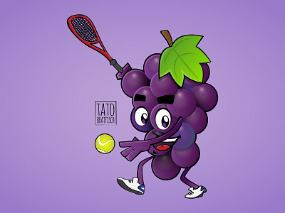 Sports grape fruit grape illustraion juice sport vector art