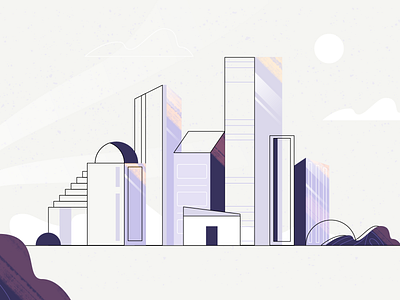 Techshelf City art illustration design artists brazilero building city creative explainer graphic graphics illustration rose town video violet