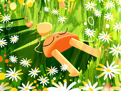 SUMMER art illustration design artists artist design flowers graphic grass greeb illustration orange summer