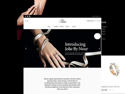 Website Design of Nour - By JAHAN advertising agency brand identity clean ecommerce jewellery website jewelry luxury ecommerce minimal shopify experts shopify plus typography user experience user experience design ux website