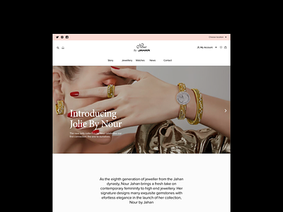 Nour By Jahan Jewelry Homepage Design advertising agency brand identity branding ecom design ecommerce ecommerce design ecommerce web design ecommerce website interaction minimal motion shopify shopify experts shopify plus typography ui user experience user experience design ux web design