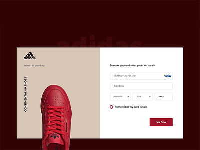 Adidas Checkout Concept - Daily UI Challenge #002