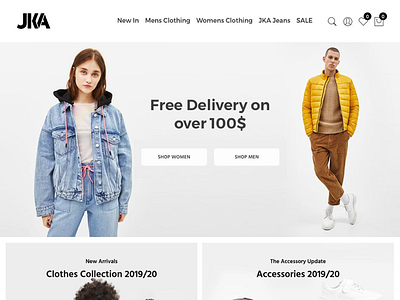 Design Improvement For JK Attire for increasing conversions colorful ecommerce design minimal minimal website design shopify web ui design website design