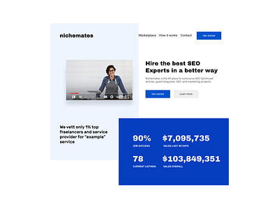 Nichemates - Freelance Landing Page Design brand identity branding colorful ecommerce freelancer landing page design minimal services ux