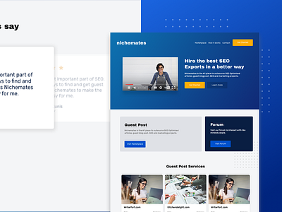 Nichemates new Landing Page Concept advertising agency brand identity branding colorful design logo minimal typography ui ux