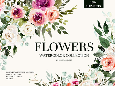 Flowers. Watercolor collection bohemian wedding clipart graphics design drawings flowers illustration spring summer watercolor watercolor flowers wedding flowers