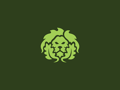 Oak Lion Logo animal animal character animal illustration design eco ecological fresh green illustration king lion logo logo design logos mascot natural oak oak leaf wild wilderness