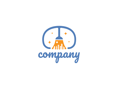 Clean City Logo apartment broom city cleaner cleaning cleaning company design logo logo design logos manufacturing service skyline