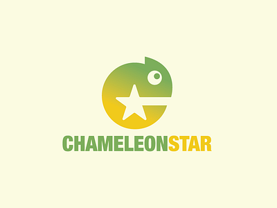 Chameleon Star Logo animal camouflage chameleon comet cute lizard mascot reptile shine shining star wild