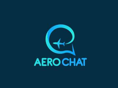 Aero Chat Logo aeronautical aircraft airplane airship bubble chat communications logo plane speech talk