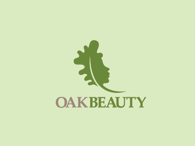 Oak Beauty Logo beauty face girl head leaf logo natural nature oak salon spa woman