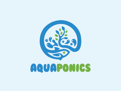 Aquaponics aqua farm bio droplet eco ecological farm farming fish logo logo design plant water
