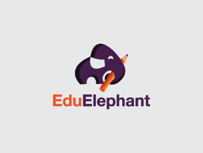 Edu Elephant african animal cartoon educate education elephant kindergarten mammoth mascot pen pencil school wild animal writing