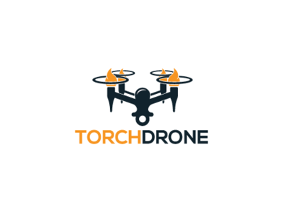 Torch Drone Logo aircraft burning camera drone fire flame flaming fly helicopter photography propeller torch