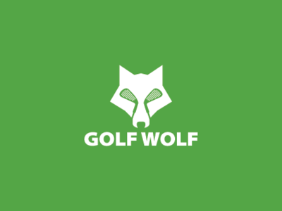 Golf Wolf Logo animal cross dog game games gaming golf golfing hound mascot sport sports wolf