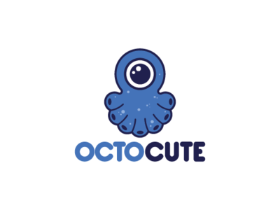 Octo Cute Logo animal animals eye marine mascot oceanic octopus squid tentacle vision