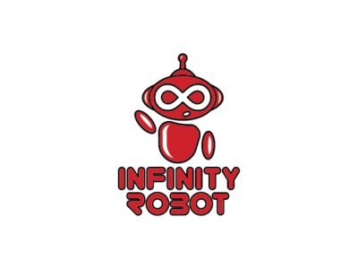 Infinity Robot Logo android bot droid infinity loop mascot robot robotic tech technology