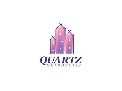 Quartz Metropolis Logo architectural block city crystal design diamond diamond city gems logo quartz real estate spike