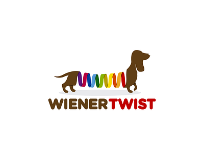 Wiener Twist Logo animal colorful colors design dog doggy fun logo logo design logos mascot pet pets playful spring twist twisted vet veterinary wiener