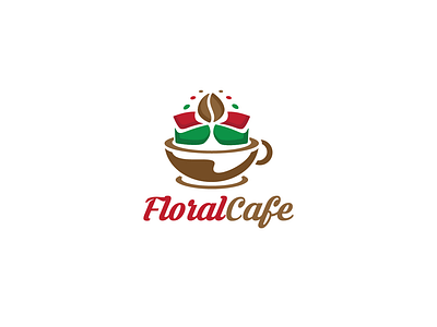 Logo Design - Floral Cafe bean coffee coffee bean coffee house coffee shop fresh leaf logo logo design logos natural nature plant vector