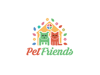 Logo Design - Pet Friends animal bird cat cute dog doggy domestic feline home house kitten kitty logo logos mascot pet toy vector vet veterinary