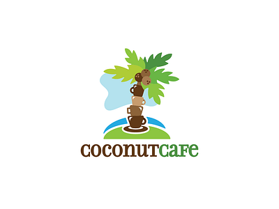 Logo Design - Coconut Cafe bar beverage cafe cafeteria coconut coffee cup design drink logo logo design logos mug palm tree tropical