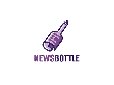 Logo Design - News Bottle alcohol bar beverage book bottle communications design drink education learn logo logo design logos message news newspaper page paper text