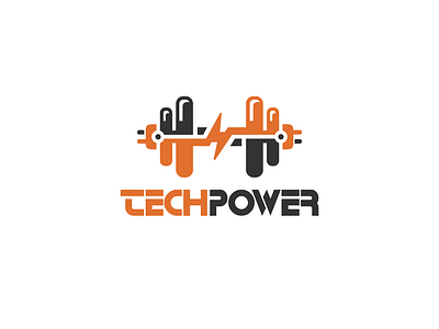 Logo Design - Tech Power application computing data design dumbbell fitness gym logo logo design logos software sport strong tech technology training weight