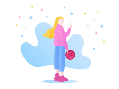 Dribbble invite! design dribbble dribbble invite geometic girl gradient graphic illustration invite vector