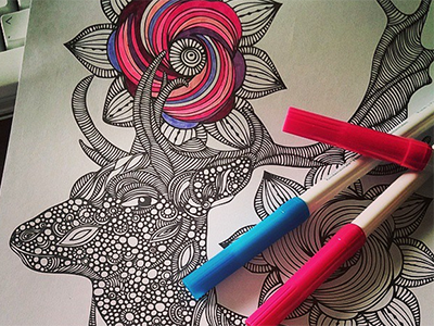 Coloring Books adult books coloring fox intricate markers