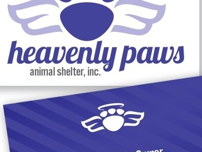 Heavenly Paws business cards fresh kitties logo modern