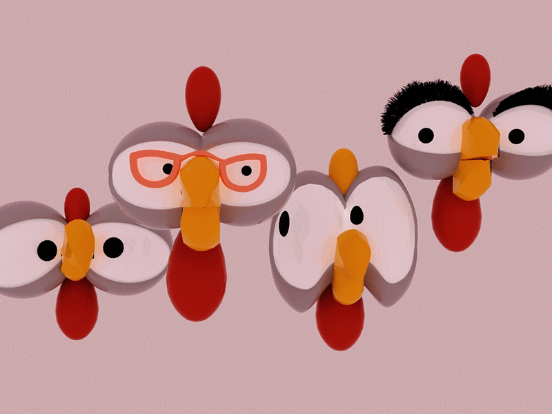 The Chicks animation 3d character animation chickens gif gif animation loop