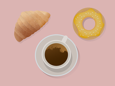 Coffee Monster Illustration Set affinity bake bakery cafe cappuccino coffee croissant donut dream espresso illustration set sweet