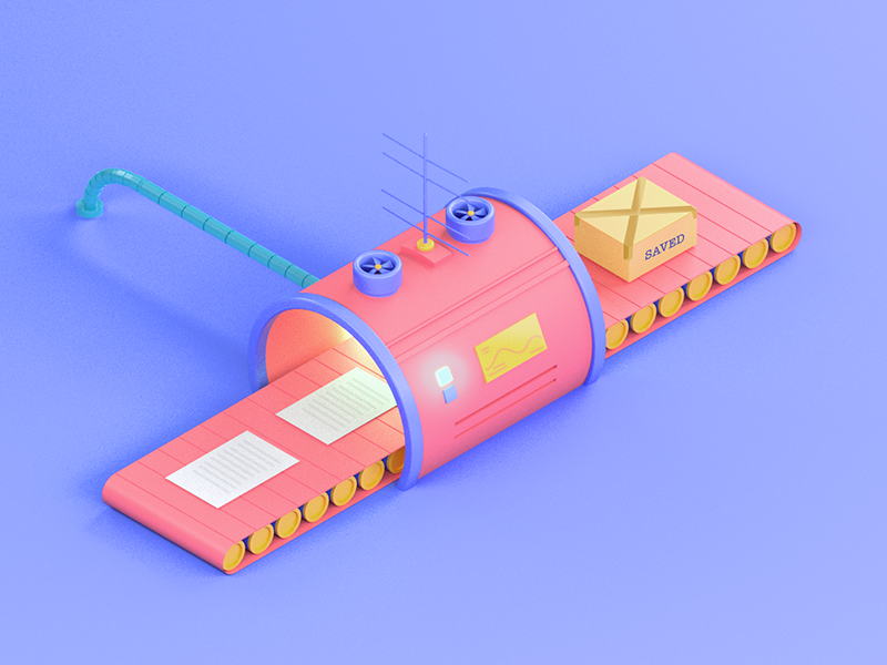 Sketch - Machine idea #3 ui print paper motion machine illustration graphic free color ae 3d 2d