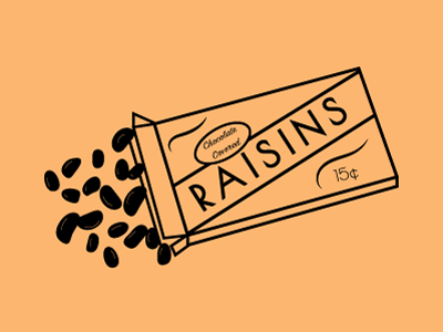 Raisinets candy chocolate covered illustrator raisins vector