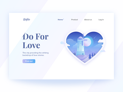 Liefde Landing Page heart hero banner hero image illustration landing page vector windmill