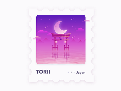 Torii Stamp | Illustration design illustration japanese culture japanese gate stamp torii