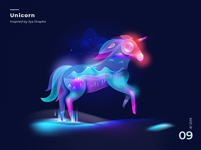 Unicorn Fantasy Light dark mode fantasy fantasyart light unicorn unicornvision