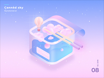 Canned Sky box design galaxy graphic illustration isometric noodle sky