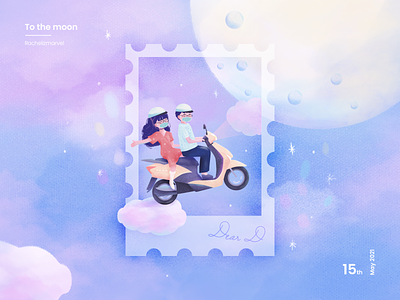 To the Moon graphic illustration moon moonlight moons moonshine ride
