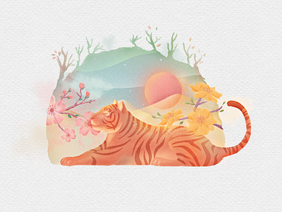 Year of the Tiger 2022 design graphic happy new year illustration tiger