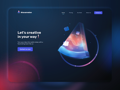 Wavemelon hero banner hero banner illustration landing page ui design watermelon wave